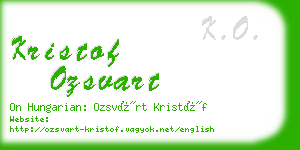 kristof ozsvart business card